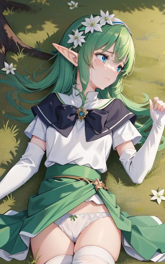 サンプル画像6:【エルフのパンチラ】美少女イラスト集【73枚】(AIカスタムラボ) [d_288943]