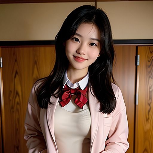 サンプル画像5:制服女子 君にだけ見せてあげる(AIbijyo) [d_288985]