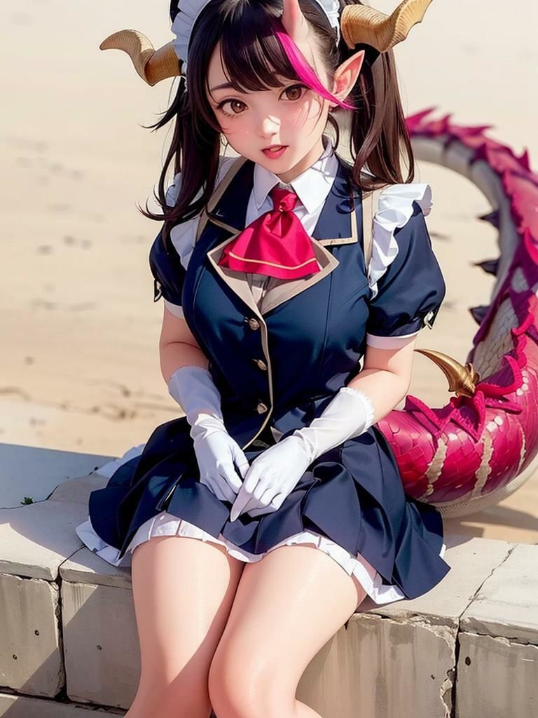 サンプル画像4:【ドラゴン・メイド娘】制服・女子校生マージバージョン vol.2(うみのもずく) [d_289006]