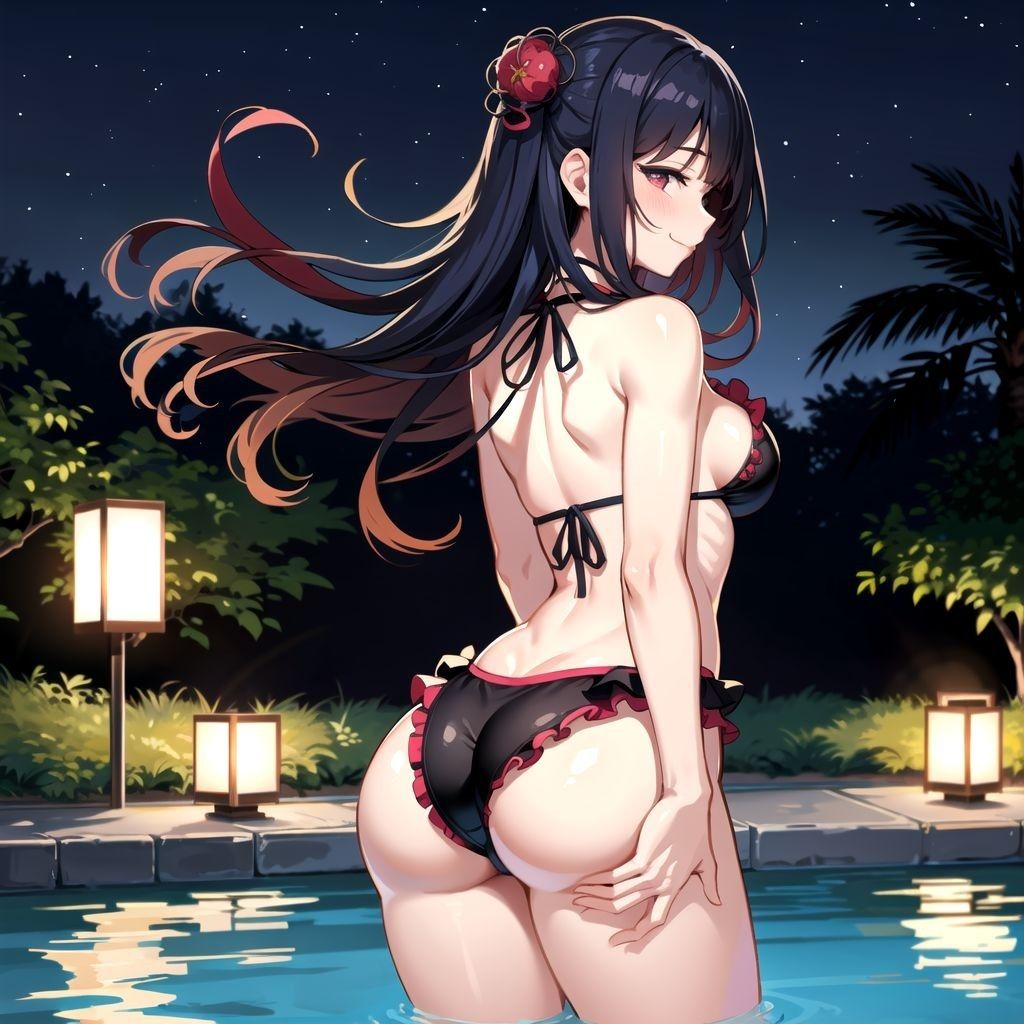 サンプル画像1:ナイトプールで美女の尻を眺めてたら股を広げて誘惑してきた【CG集】(秋野美女研究所) [d_289144]