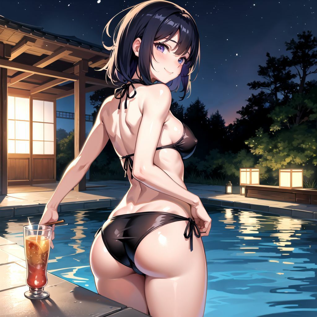 サンプル画像2:ナイトプールで美女の尻を眺めてたら股を広げて誘惑してきた【CG集】(秋野美女研究所) [d_289144]