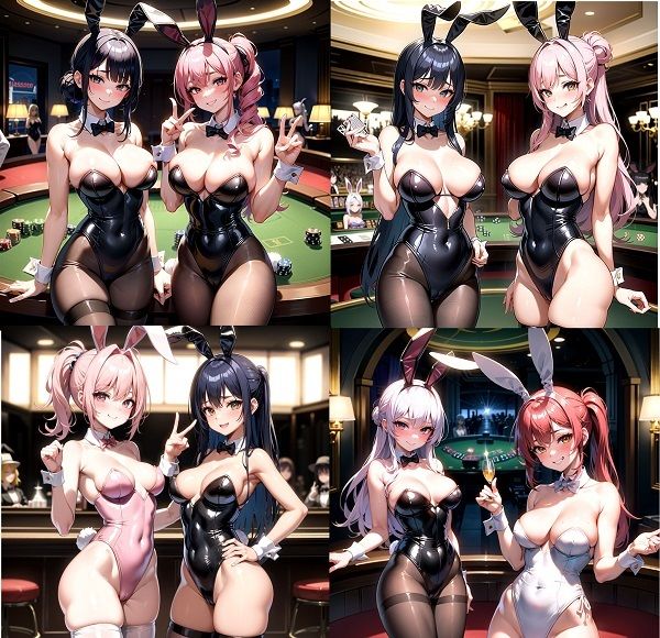 サンプル画像1:このカジノは勝ったらバニーガールからご褒美がもらえるらしい【イラスト集】(秋野美女研究所) [d_289216]