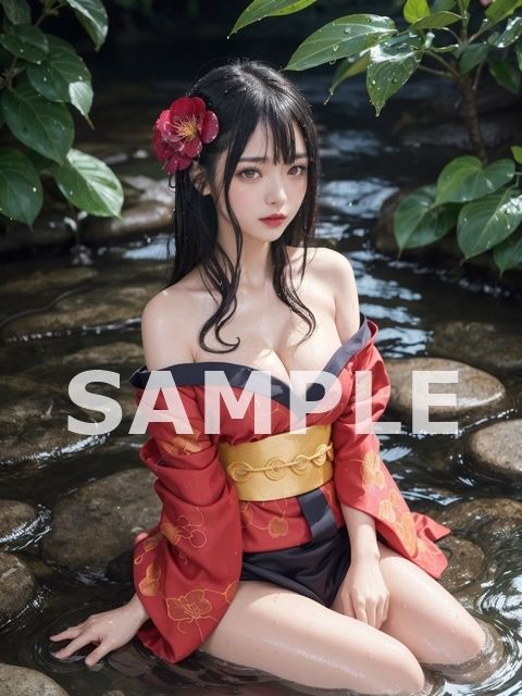 サンプル画像2:花魁と遊女〜着物美女と水遊び〜(RAN) [d_289241]