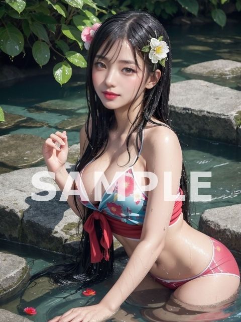 サンプル画像4:花魁と遊女〜着物美女と水遊び〜(RAN) [d_289241]