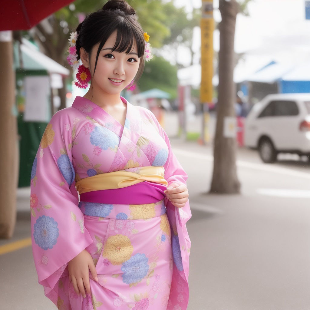 サンプル画像1:浴衣de露出(巨乳の星) [d_289386]