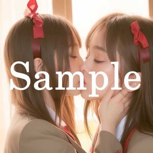 サンプル画像1:女子校生 百合キス 【AIアートイラスト集】(ふぇち職人) [d_289588]