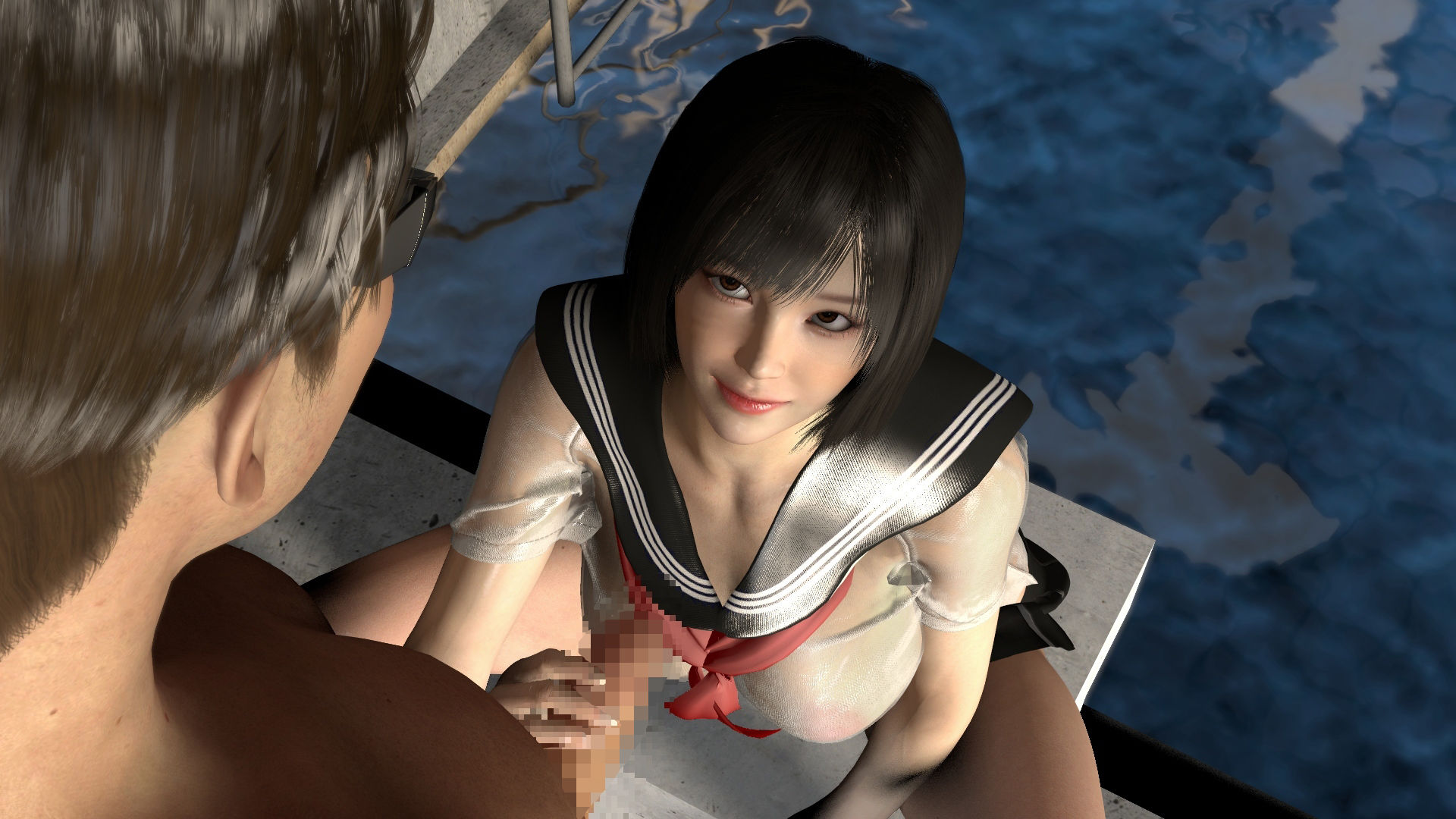 サンプル画像1:濡れ透けセーラー服の後輩ちゃんと「イかせあい」勝負の3日間(NeKoLo Studio) [d_289752]