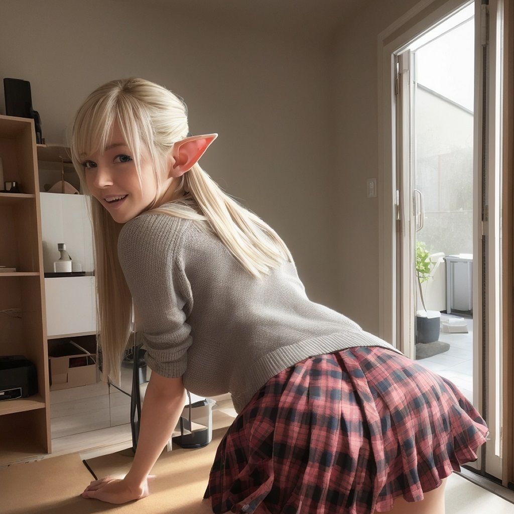 サンプル画像1:【現代エルフ】金髪エルフの写真、撮らせていただきました！(hAIゆーぶ) [d_289829]