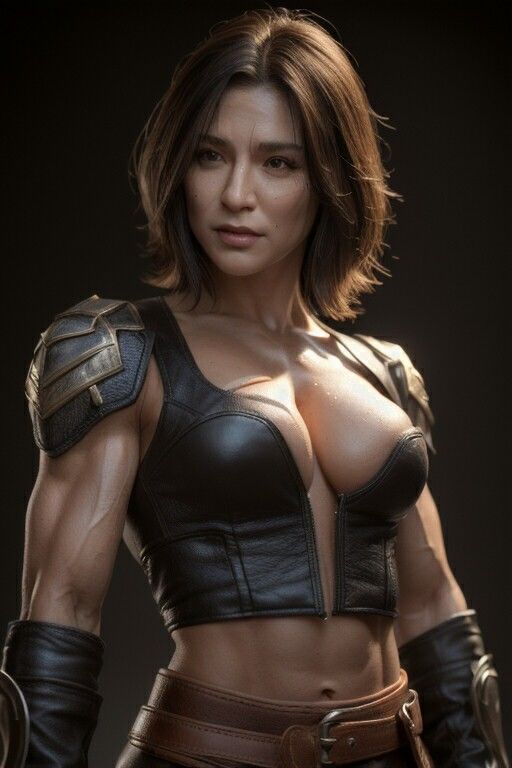 サンプル画像3:筋肉系女子〜女戦士〜(巨乳美女召喚師) [d_290133]