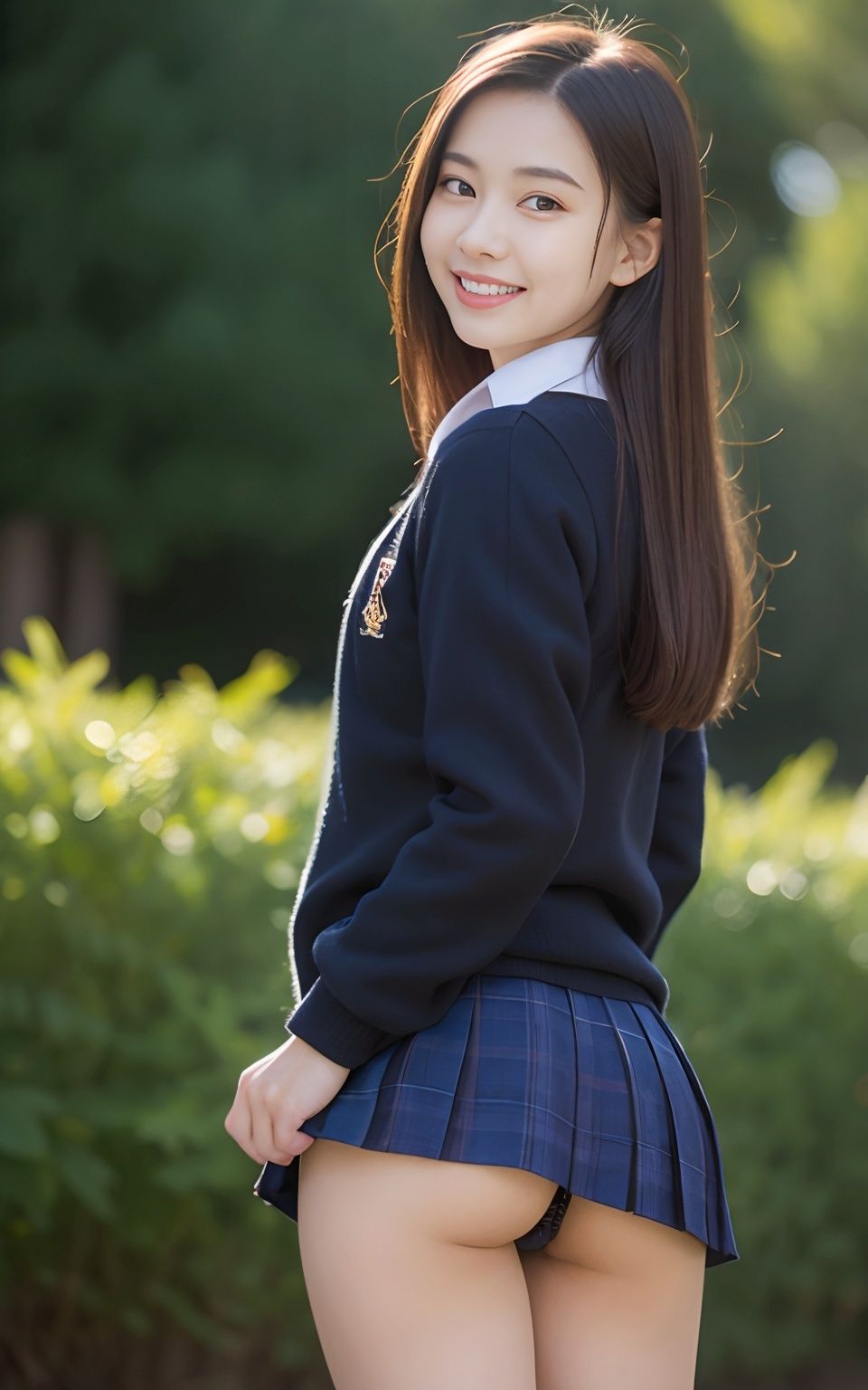 サンプル画像2:制服女子のお尻にぶっかけ(妄想スタジオ) [d_290263]