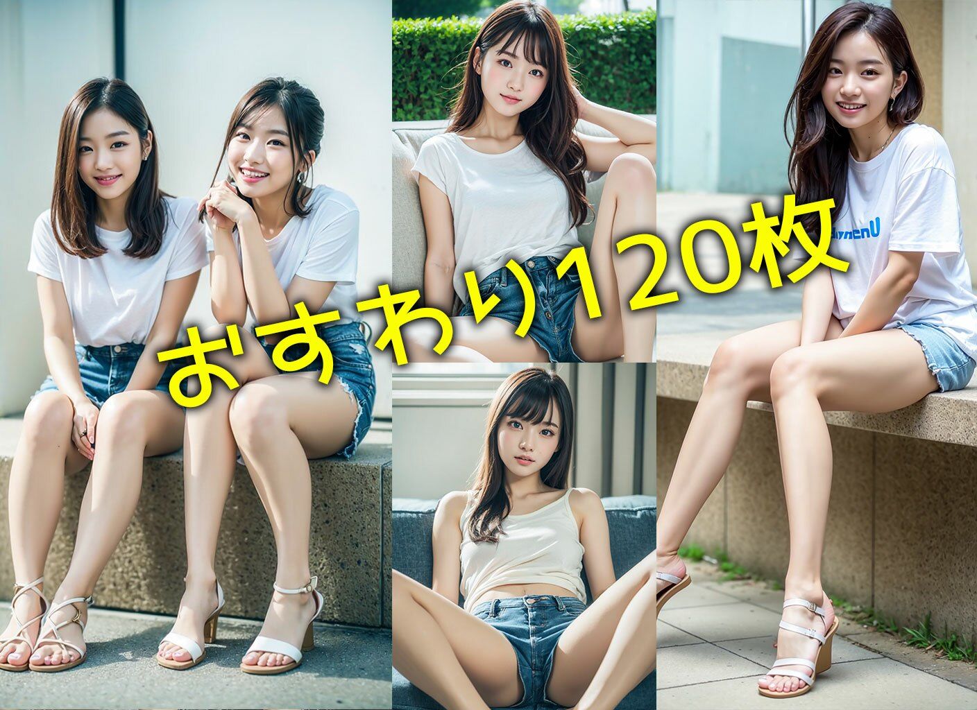 サンプル画像3:デニムミニショートパンツ美脚フェチマニア500枚 大好きな女子大生の日常の姿(リアル日替わりさん) [d_290264]