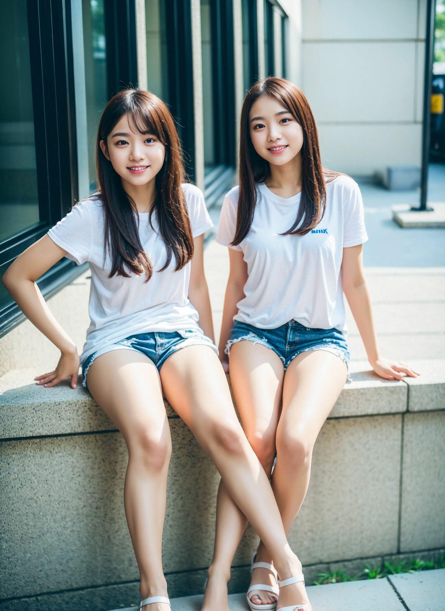 サンプル画像6:デニムミニショートパンツ美脚フェチマニア500枚 大好きな女子大生の日常の姿(リアル日替わりさん) [d_290264]