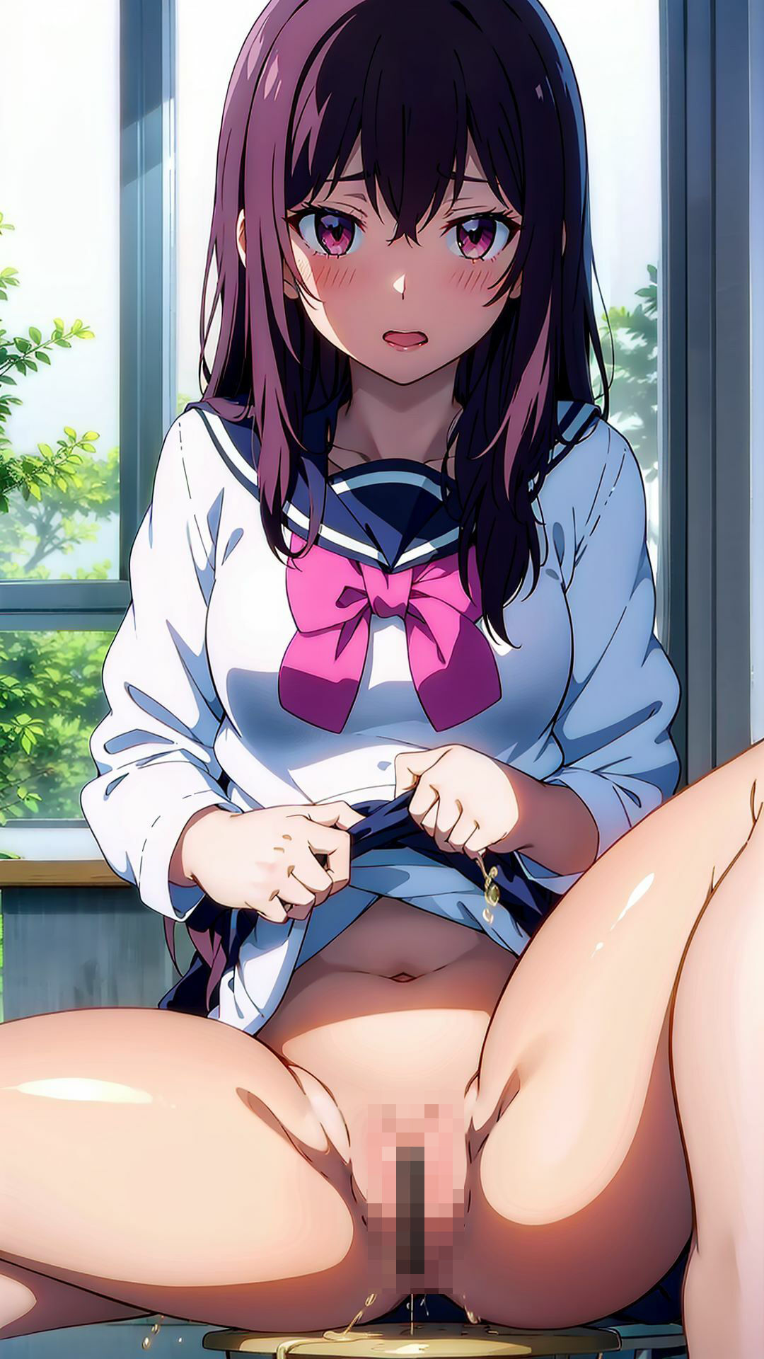 サンプル画像1:制服女子の恥じらいおしっこ(禁断の果実) [d_290265]