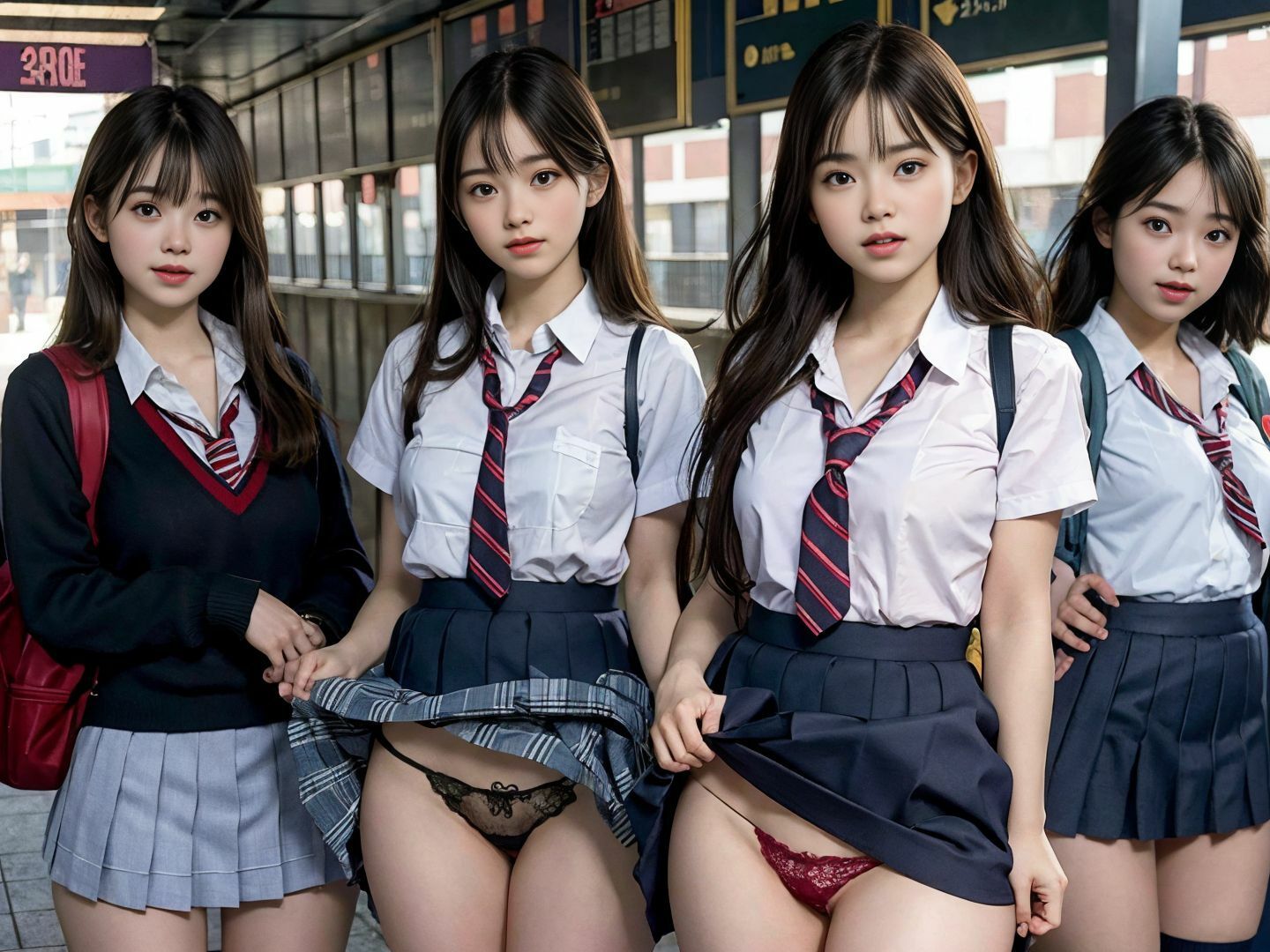 サンプル画像4:パンチラJKコレクション 清楚系女子のスカートの中身は…？(淫獣ぱんだ会) [d_290271]