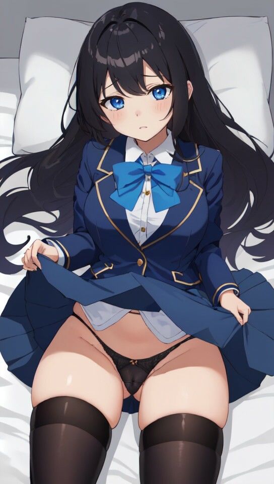 サンプル画像3:黒髪ロング巨乳制服美少女と正常位エッチ(NO6AI) [d_290286]