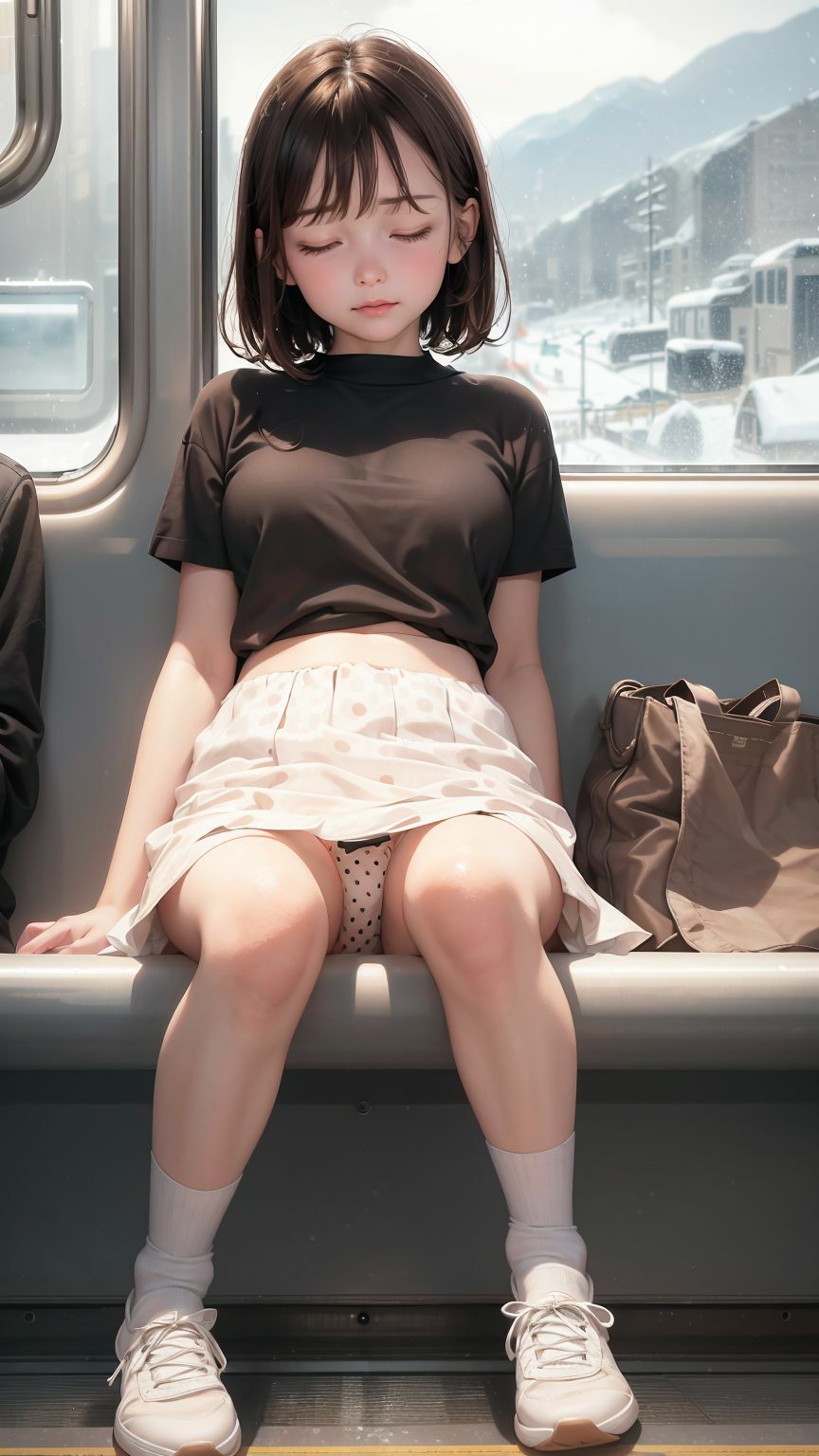 サンプル画像3:電車で寝てしまった少女のパンツを楽しむためのイラスト集(kaimei) [d_290350]