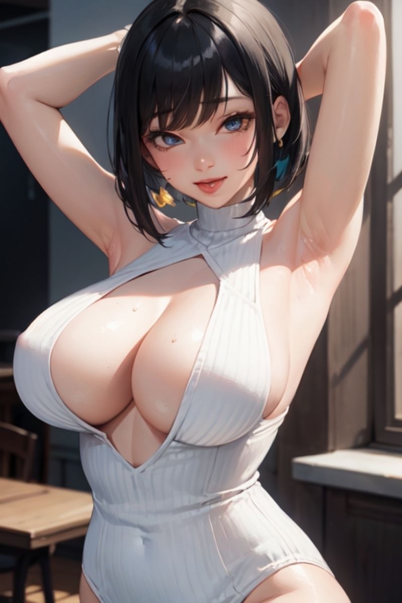 サンプル画像1:ノースリーブ腋見せまとめ（AI生成）（基本29枚＋腋毛差分29枚）(@henry336) [d_290486]