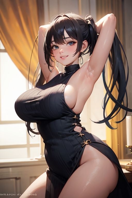 サンプル画像3:ノースリーブ腋見せまとめ（AI生成）（基本29枚＋腋毛差分29枚）(@henry336) [d_290486]