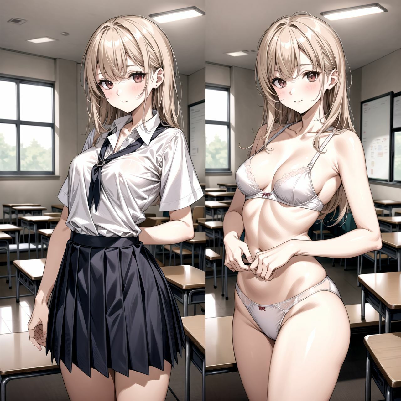 サンプル画像1:せっかく透視カメラを手に入れたので同級生の制服JKを撮って下着姿にした 382枚(秋野美女研究所) [d_290519]