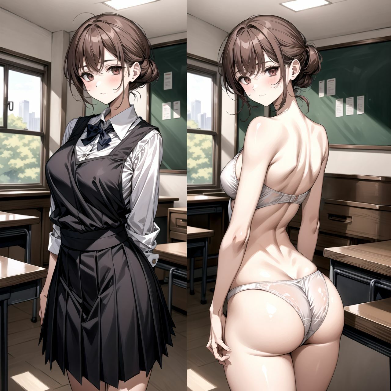 サンプル画像2:せっかく透視カメラを手に入れたので同級生の制服JKを撮って下着姿にした 382枚(秋野美女研究所) [d_290519]