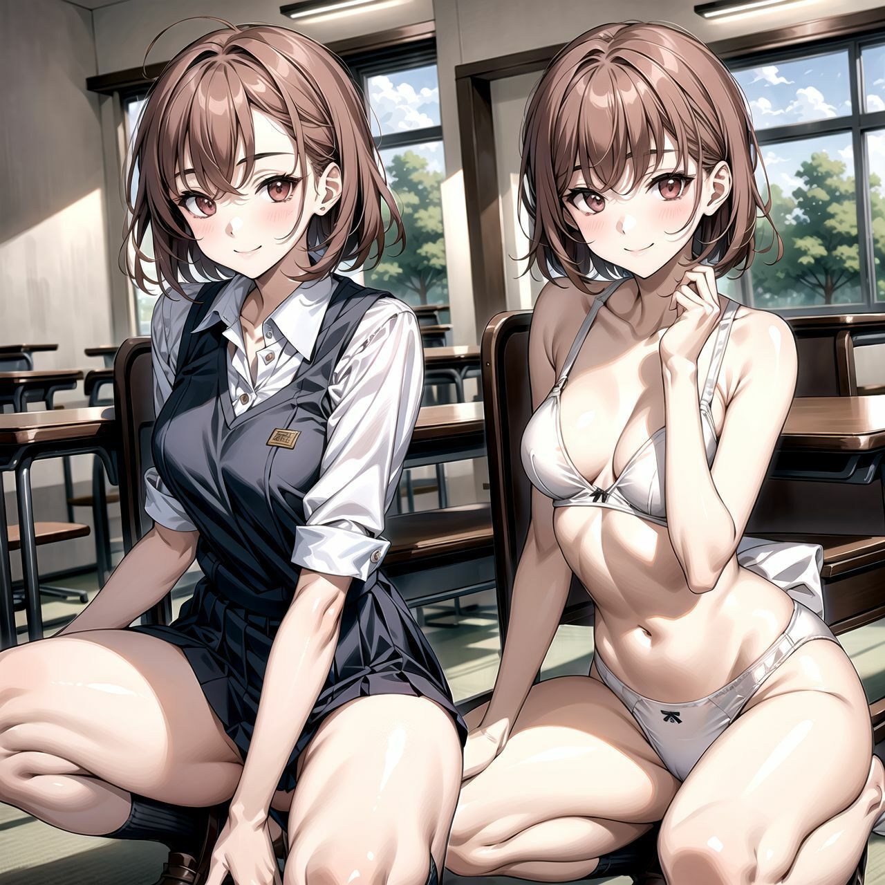 サンプル画像4:せっかく透視カメラを手に入れたので同級生の制服JKを撮って下着姿にした 382枚(秋野美女研究所) [d_290519]