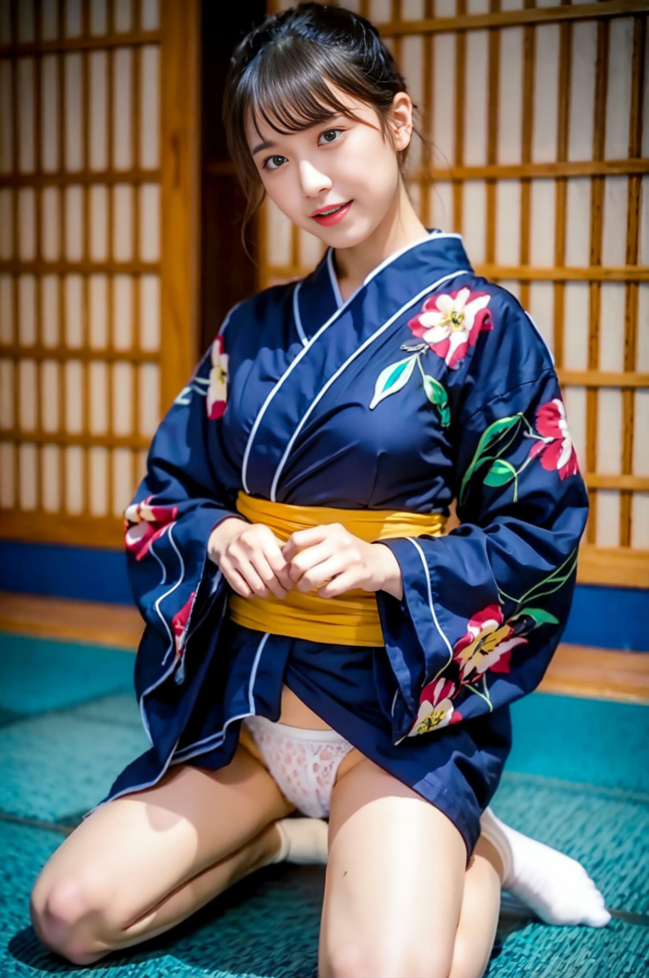 サンプル画像6:暑すぎてどんどんはだける浴衣美人 〜妄想AI美女イラスト集vol.12 浴衣 和服 満載〜(妄想グラビア出版) [d_290666]