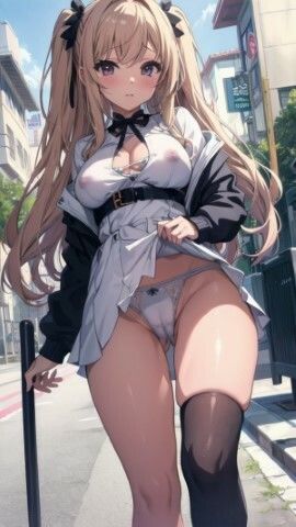 サンプル画像2:路上で女の子達がバレないように見せてくる(みせつけ工房) [d_290668]