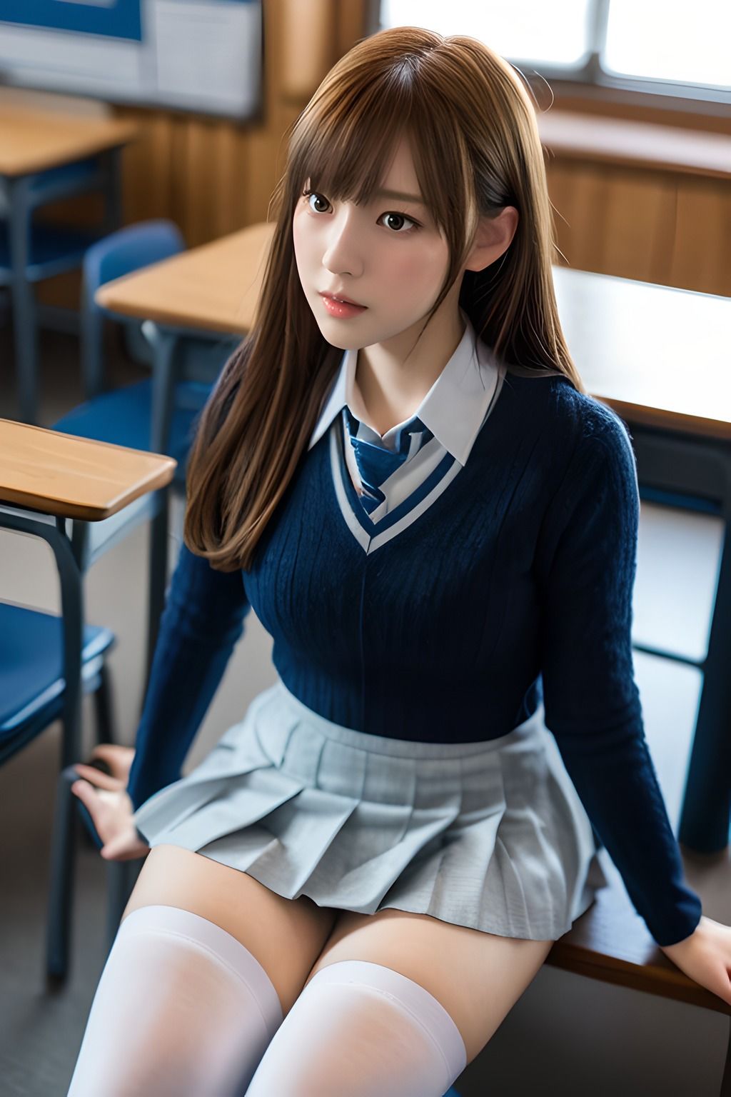 サンプル画像3:私の生徒たち 絶対領域編 AIグラビア写真集(みつきちゃん) [d_290693]