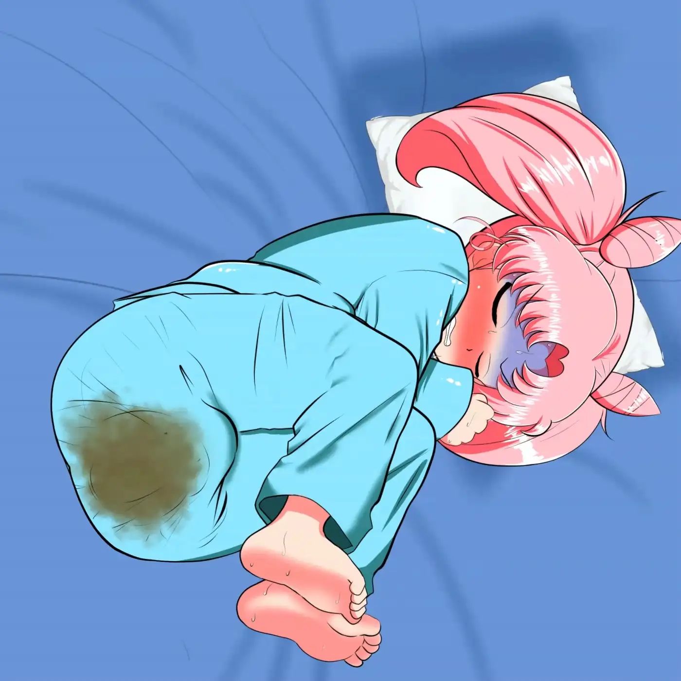 下剤を仕込まれ寝ている間に着衣脱糞アニメーション 〜ちび●さ編〜