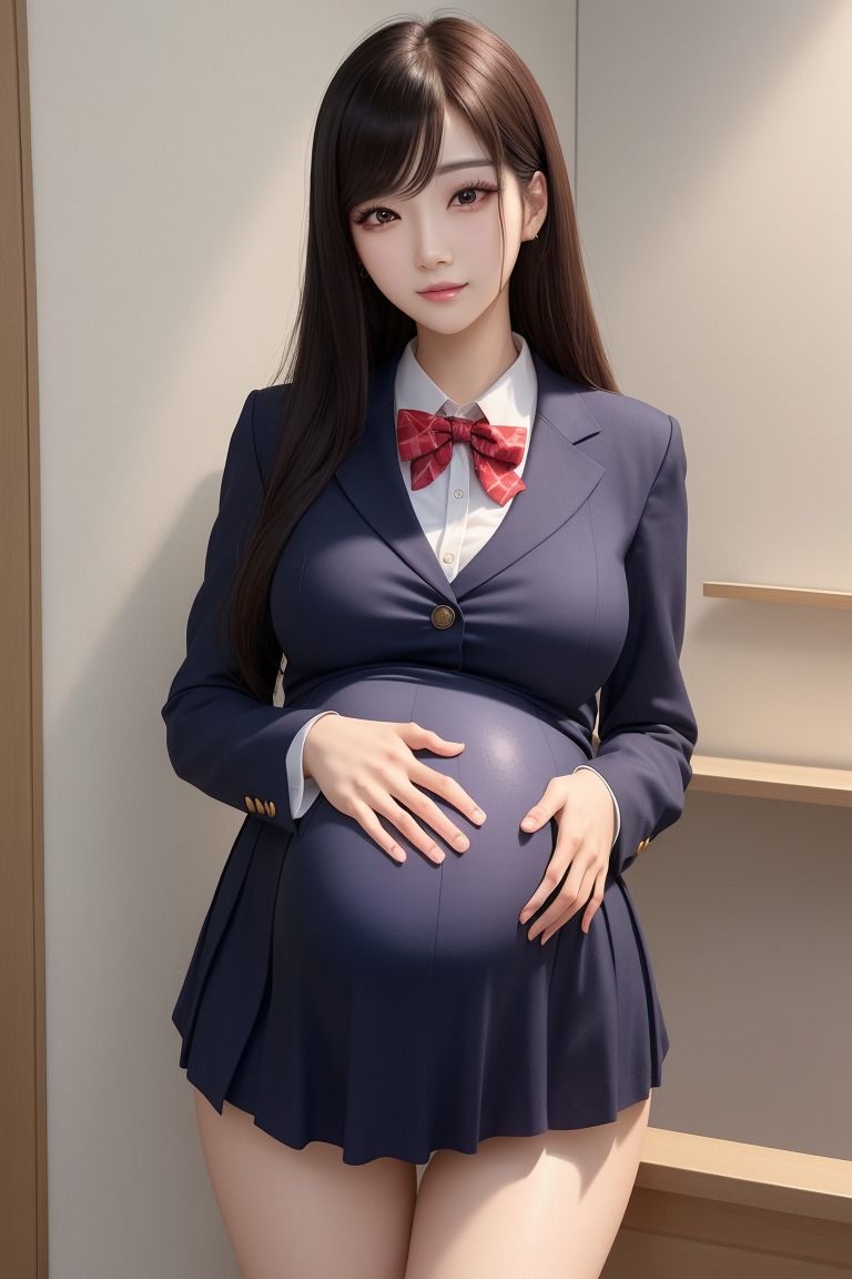 サンプル画像2:妊娠してる女子校生のイラスト集(ビタミン) [d_290789]