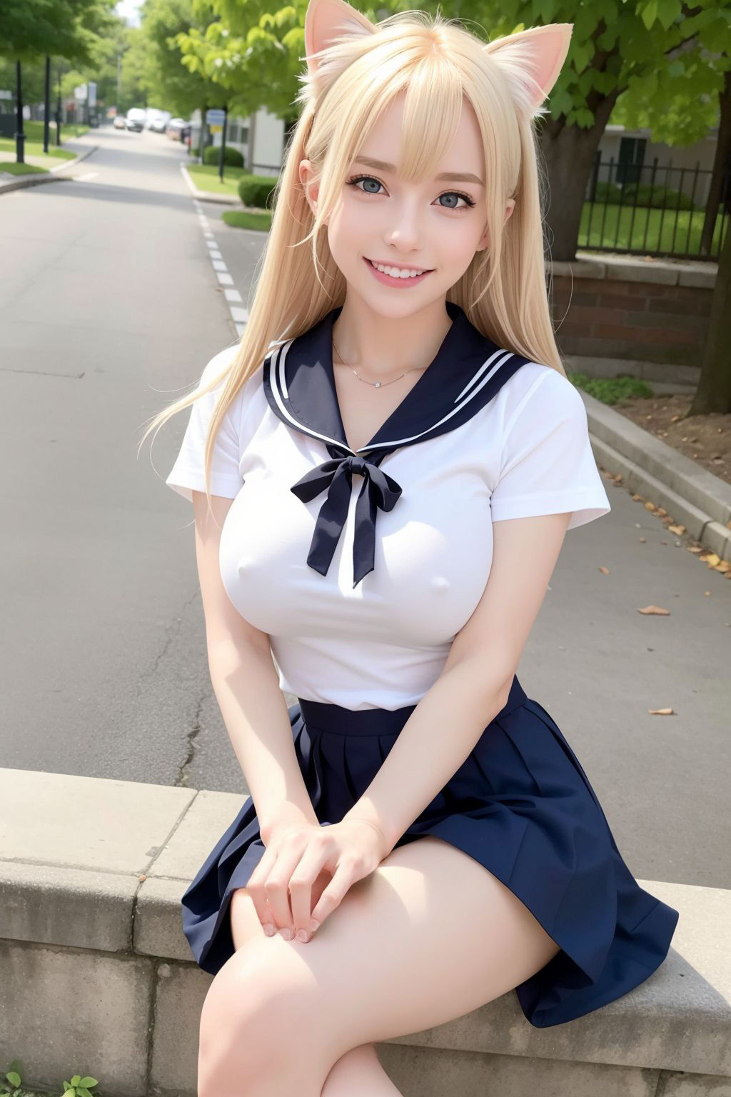 サンプル画像2:笑顔のネコミミS級美少女【AIグラビア写真集】No.004(S級AIさん) [d_291105]