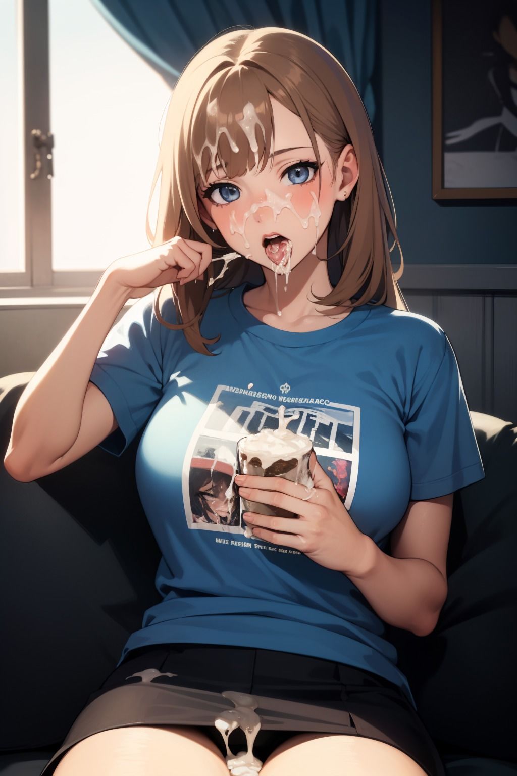 サンプル画像3:可愛い女の子がぶっかけされちゃうイライライラスト集 （Tシャツ編）(フェチBOX) [d_291180]