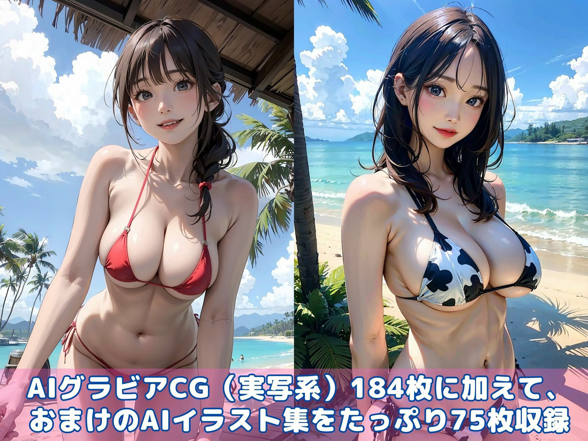 サンプル画像6:真夏の果実〜ビキニのたわわ彼女〜【AIグラビアCG集Vol.03】(こらぼ) [d_291286]