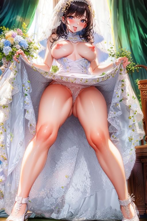 サンプル画像1:スカートたくし上げイラスト集 ブライド編（breesdd）(eagle production) [d_291357]