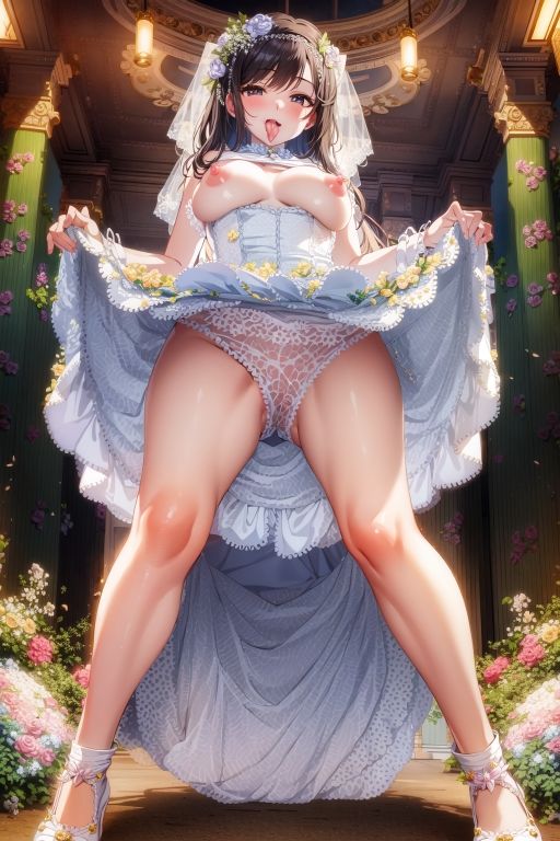 サンプル画像2:スカートたくし上げイラスト集 ブライド編（breesdd）(eagle production) [d_291357]