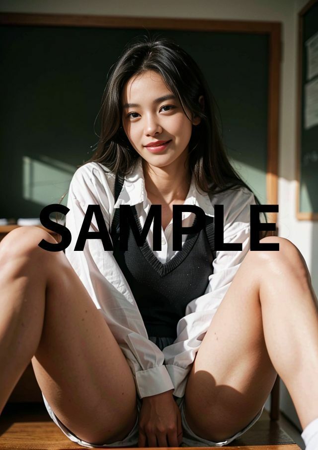 サンプル画像2:M字開脚した清楚系女子校生(彩風  咲) [d_291621]