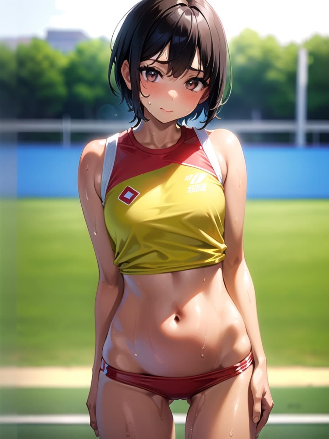 サンプル画像1:陸上女子の汗ばむ身体(くらなま企画) [d_291632]