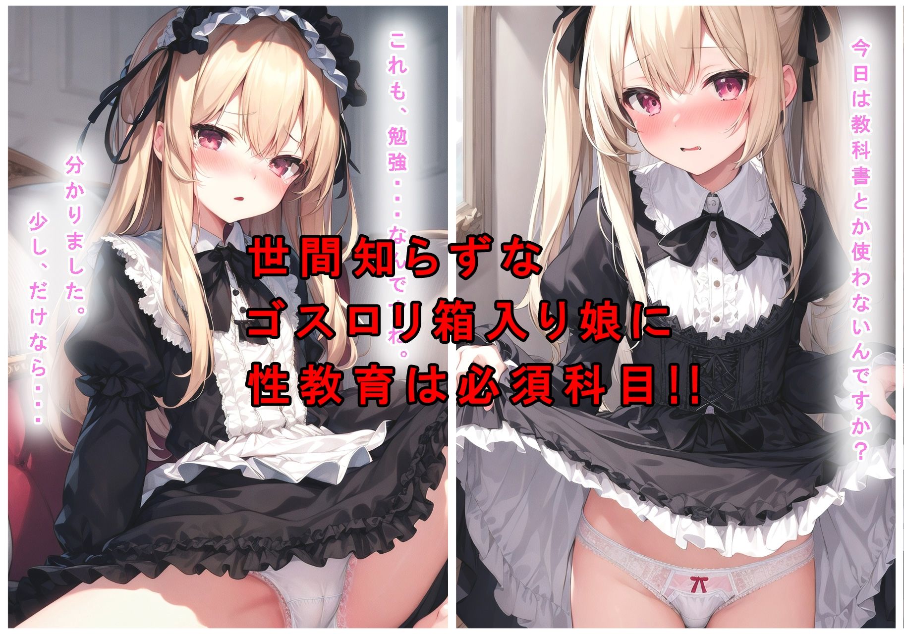 サンプル画像1:ゴスロリの箱入り娘ならパンツ見せてもらってもえっちだとバレないかもしれない！？(狼芝居) [d_291945]