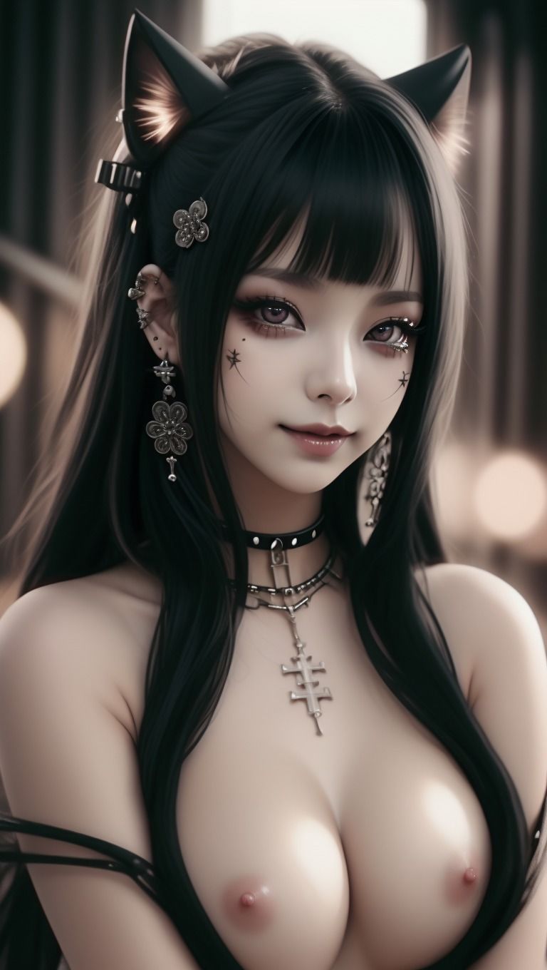 サンプル画像4:ゴスロリパンクギャルのエッチなカラダ(ボジョレー乳房) [d_291982]