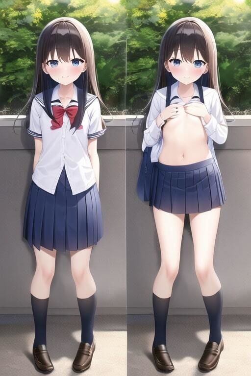 多種多様な貧乳JKが露出にハマっておっぱいを出してしまう集