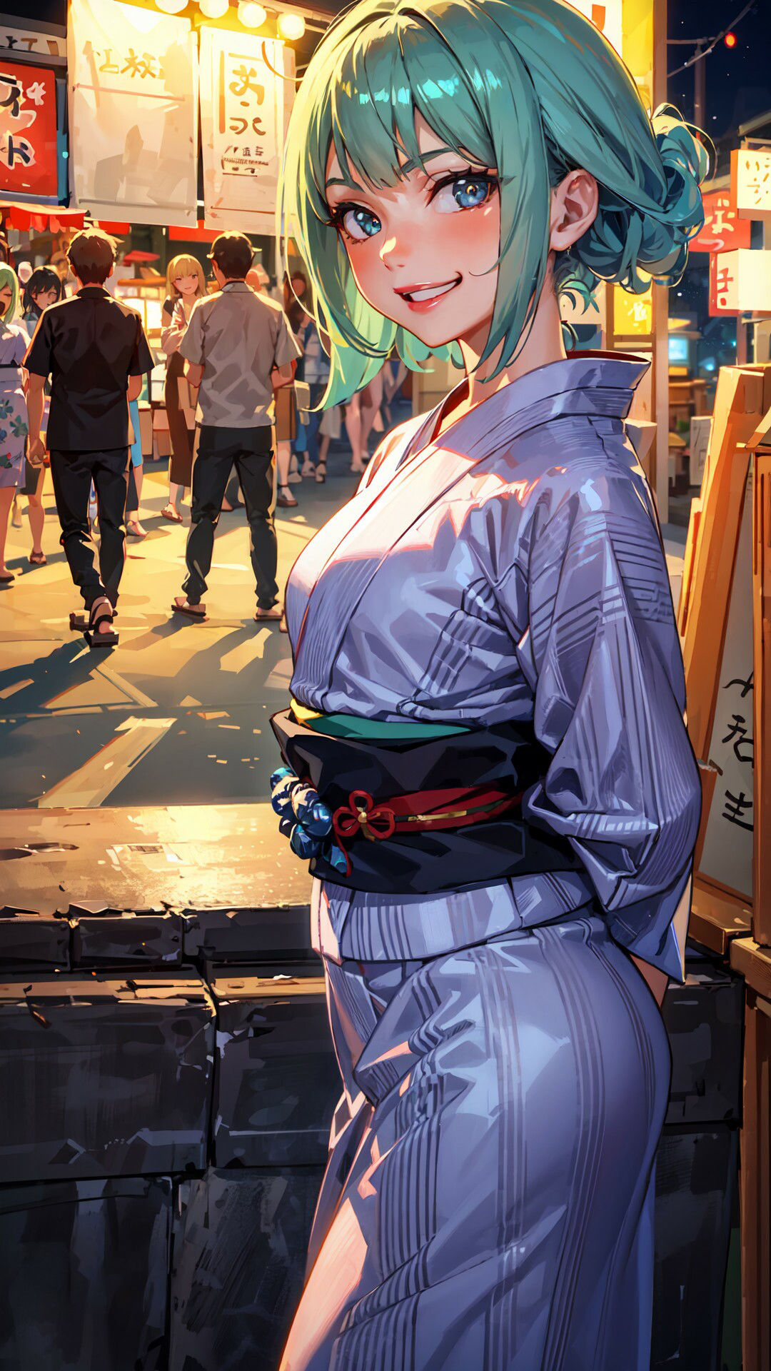 サンプル画像1:【基本31枚＋差分3パターン】下着とおっぱいを透視！ 夏祭り・浴衣の同級生編(金柑ファーム) [d_292329]