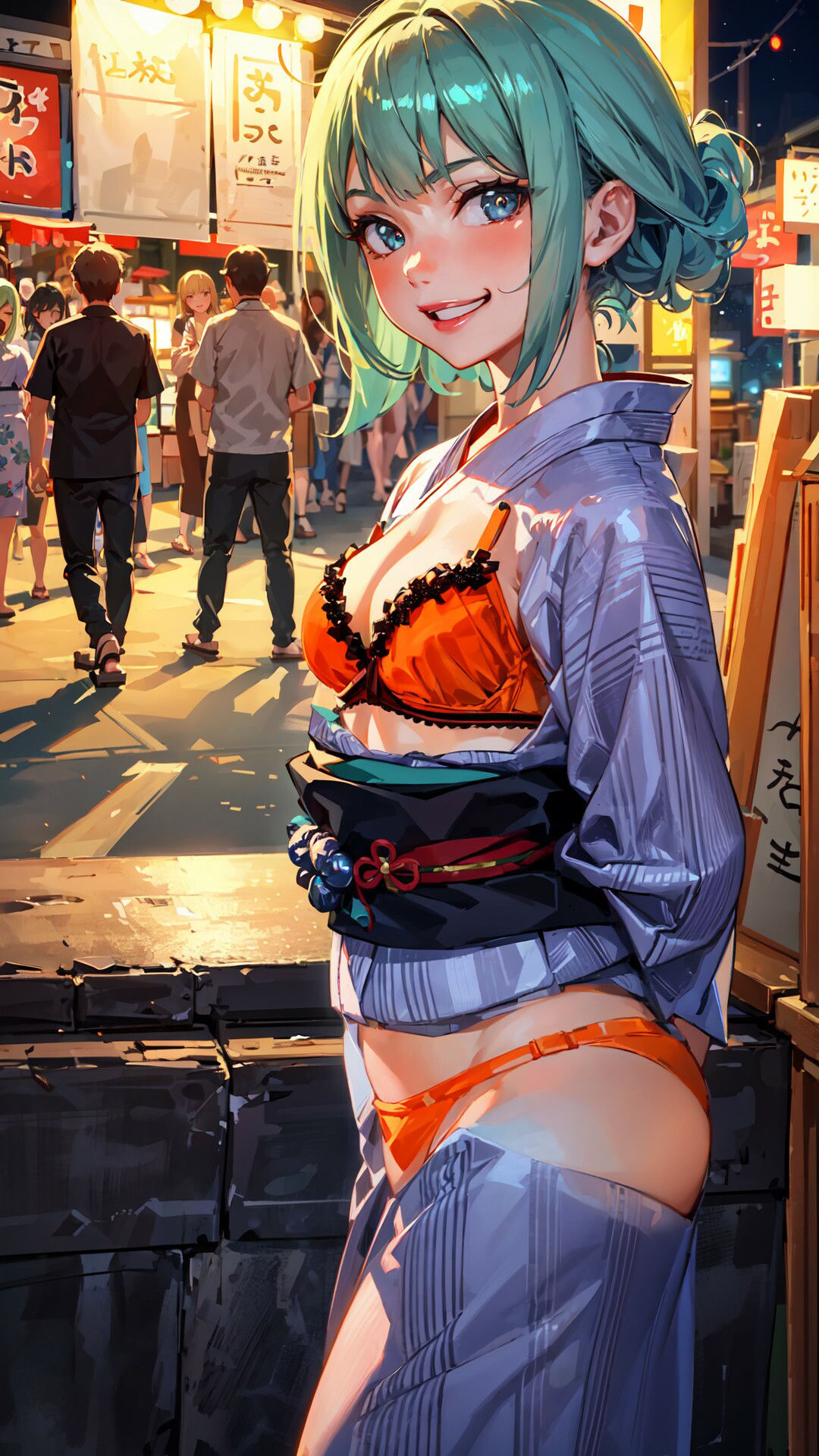 サンプル画像2:【基本31枚＋差分3パターン】下着とおっぱいを透視！ 夏祭り・浴衣の同級生編(金柑ファーム) [d_292329]