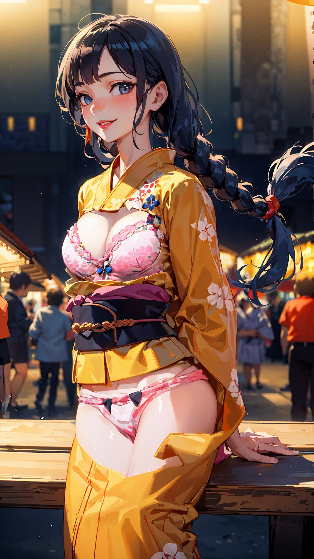 サンプル画像6:【基本31枚＋差分3パターン】下着とおっぱいを透視！ 夏祭り・浴衣の同級生編(金柑ファーム) [d_292329]