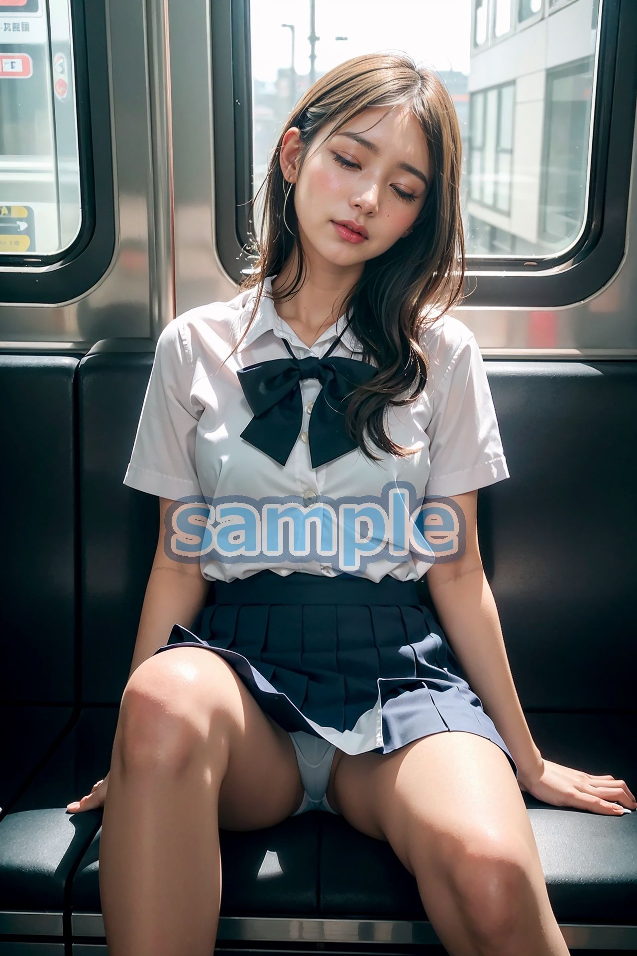 サンプル画像1:電車で制服J〇のパンチラ覗きがバレた(PacificOcean) [d_292359]