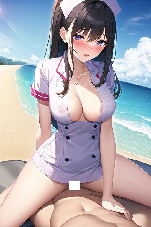 サンプル画像4:恥じらいナース・メスになった看護師〈500枚〉病院・廃墟・森・海・リビング(絵師まだら) [d_292533]