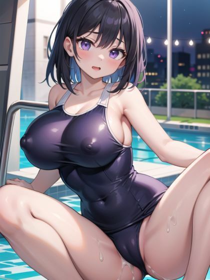 サンプル画像1:AI洗脳淫乱ナイトプール(梵天) [d_292669]