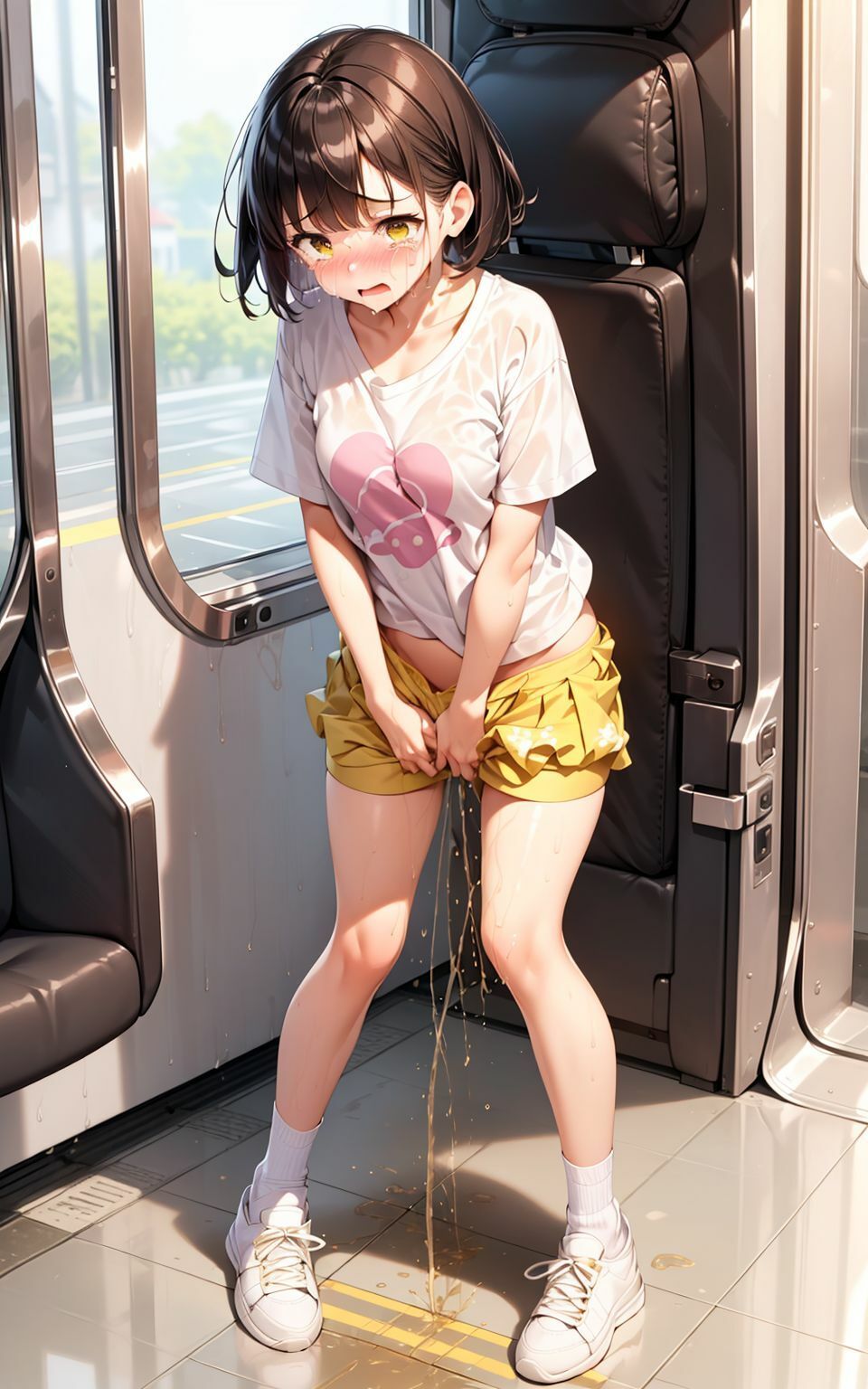 サンプル画像1:美少女が外でお漏らしして恥ずかしがっているイラスト集(kaimei) [d_292915]