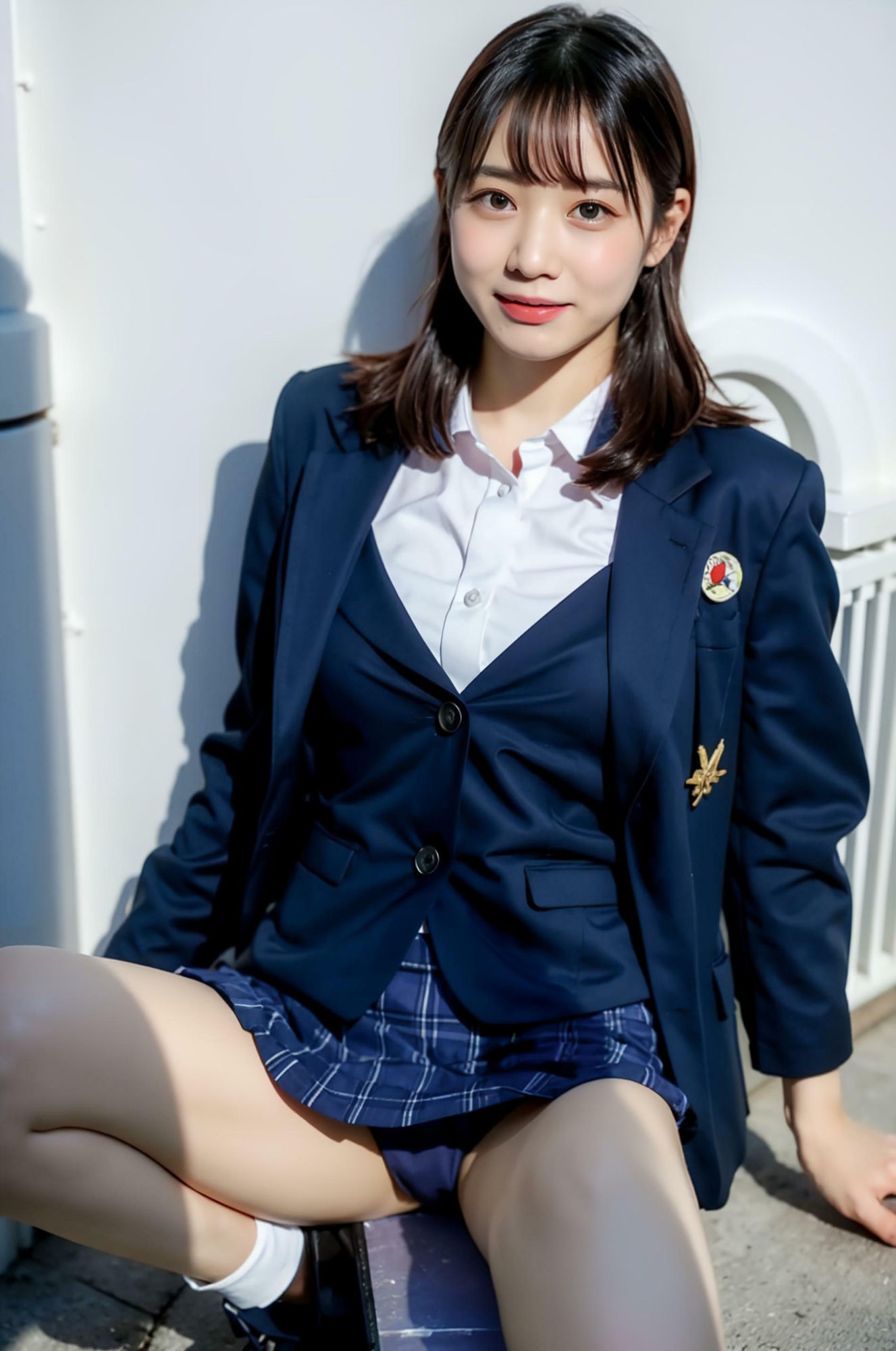 清純そうに見えるけど無理矢理パンツ見せてくるただのビッチだったクラスのアイドル 〜妄想AI美女イラスト集vol.15 女子校生 スカート パンツ 満載〜のサンプル画像 6