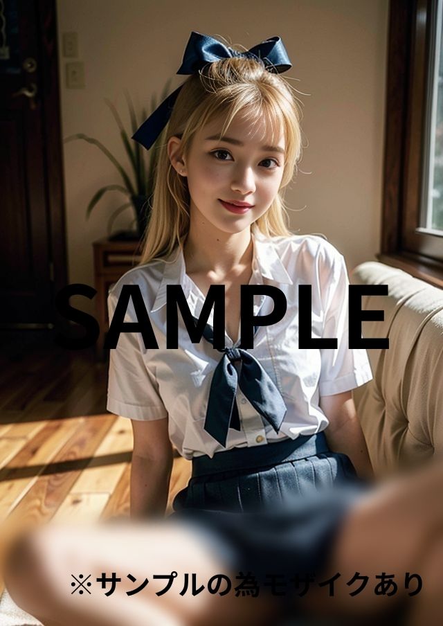 サンプル画像3:M字開脚した金髪女子校生2(彩風  咲) [d_293003]