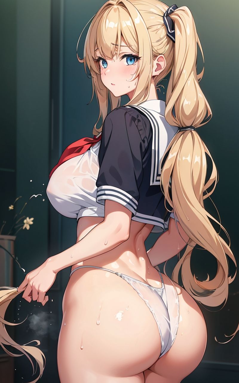 サンプル画像4:美少女 金髪ツインテ制服お尻(ソノトキロク) [d_293027]